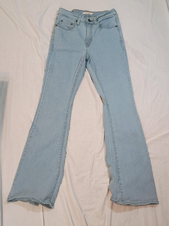 Levi's Denim - Levi's/Jeans/Womens 27/Light Wash/726 High Rise Flare Vertical Stripe Y2K Denim